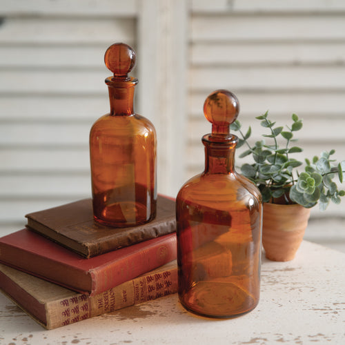 Small Amber Glass Bottles with Stopper