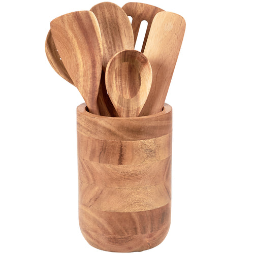 Acacia Wood Utensil Holder