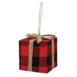 Red & Black Buffalo Plaid Gift Box Ornament, Large