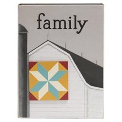 Faith, Family, Farming Quilt Star Box Sign, 3 asstd.