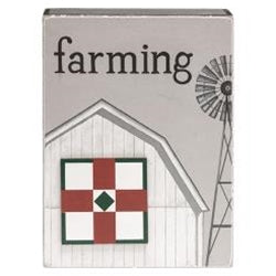 Faith, Family, Farming Quilt Star Box Sign, 3 asstd.